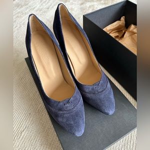 N.D.C. Made by Hand Blue Suede Heels, size 38.5